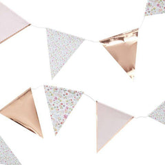 Rose Gold Floral Party Bunting S7037 - Pretty Day