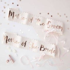 2 Pack- Paper Mother of the Bride Groom Bridal Shower Sashes S5067 - Pretty Day