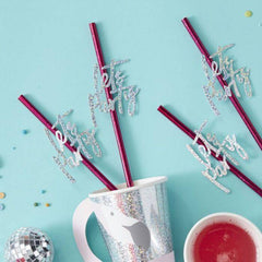 Hot Pink Let's Party Straws S7100 - Pretty Day