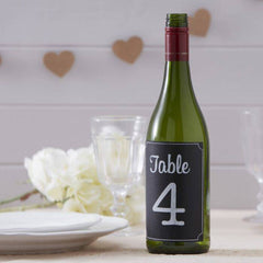 Chalkboard Wine Bottle Wedding Table Numbers S1083 - Pretty Day