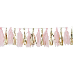 Pink and Gold Baby Shower Tassel Garland S7071 - Pretty Day
