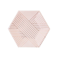 Amethyst - Pale Pink Striped Small Paper Plates S5034 - Pretty Day