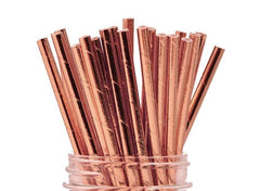 Rose Gold Metallic Eco Friendly Paper Straws S9073 - Pretty Day