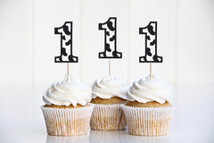 Cow Print First Birthday Cupcake Toppers - 12 Pack - Pretty Day