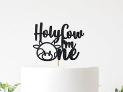 Holy Cow I'm One Cake Topper - Pretty Day