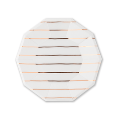 Frenchie Striped Rose Gold Plates Large 8 Pk. S2207 - Pretty Day