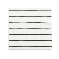 Black and White Striped Napkins - Large - 16 Pack S9309 - Pretty Day