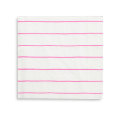 Frenchie Striped Cerise Pink Napkins-  Large 16pk S4197 - Pretty Day