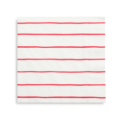 Frenchie Striped Red Napkins - Large 16 Pk S4190 - Pretty Day
