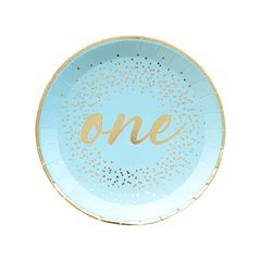 7" Blue Onederland Dessert Plates - 8 Pack S5071 - Pretty Day