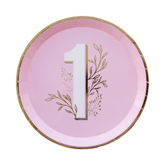 9" Pink Onederland Dinner Plates - 8 Pack S0139 - Pretty Day
