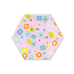 Pink Fun Floral Small Plates - 8 Pack S0022 - Pretty Day