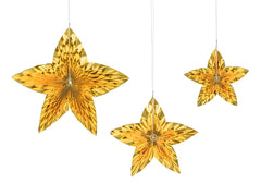 Decorative Rosettes Stars in Gold 3pk. M0056 - Pretty Day