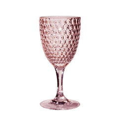 Pink Acrylic Diamond Cut Wine Glass S6027 - Pretty Day