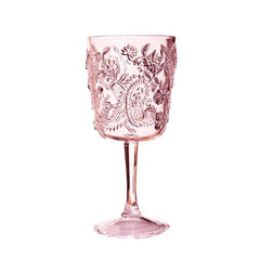 Pink Acrylic Paisley Wine Glass S6017 - Pretty Day