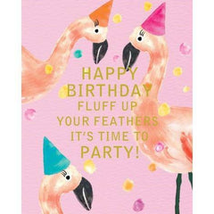 Flamingo Birthday Greeting Card - Pretty Day
