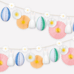 Honeycomb Easter Bunny Egg Garland S1185 - Pretty Day