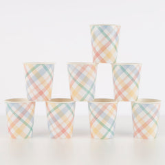 Pastel Plaid Paper Party Cups - Pretty Day