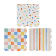 Colorful Pattern Party Napkins -Large 16pk S8074 - Pretty Day