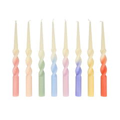 Twisted Pastel Dinner Table Candles - Pretty Day