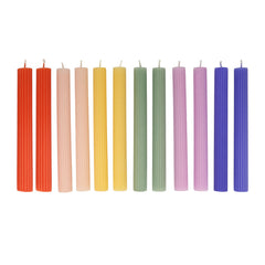 Rainbow Tapered Dinner Table Candles - Pretty Day