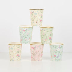 Pastel Multicolored Ladurée Paris Floral Cups (x 8) - Pretty Day
