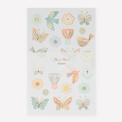 Birds & Butterflies Tattoo Sheets (x 2 sheets) S2089 - Pretty Day