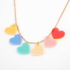 Rainbow Hearts Necklace - Pretty Day