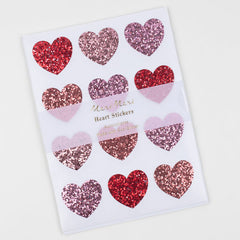 Glitter Heart Stickers 8 Sheets - Pretty Day