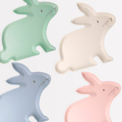 Reusable Pastel Bamboo Easter Bunny Plates S2044 - Pretty Day