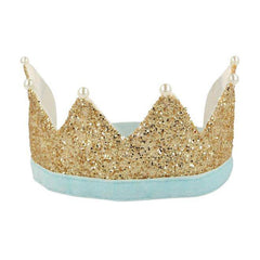Gold Glitter & Pearl Dress Up Crown S1134 - Pretty Day
