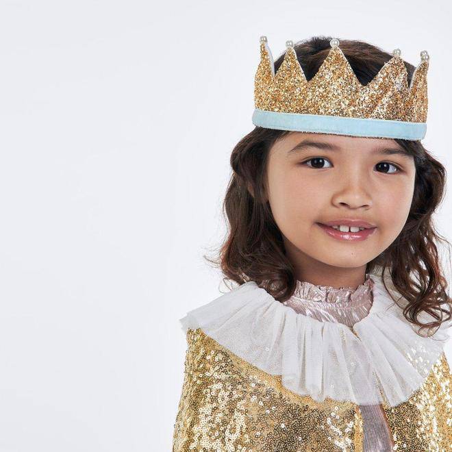 gold dress up tiara Meri Meri Gold & Pearl Party Crown