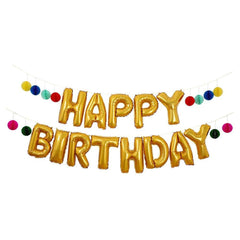 Gold Happy Birthday Balloon Garland Kit S1104 - Pretty Day