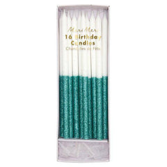 Green Glitter Dipped Candles S4063 - Pretty Day