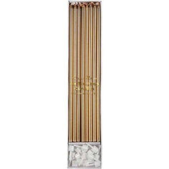 Long Gold Metallic Candles S2115 - Pretty Day