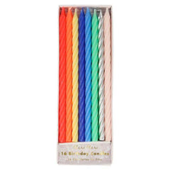Rainbow Twisted Tall Birthday Candles S3066 - Pretty Day