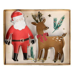 Santa and Reindeer Cookie Cutters 2pk M1152 - Pretty Day