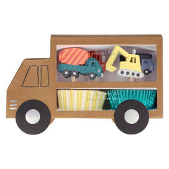 Truck Construction Party Cupcake Kit- 24 Toppers Liners S4140 - Pretty Day