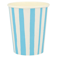 Blue Stripe Paper Cups (x 8) S9015 - Pretty Day