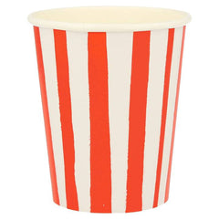 Red Stripe Paper Cups (x 8) S9018 - Pretty Day