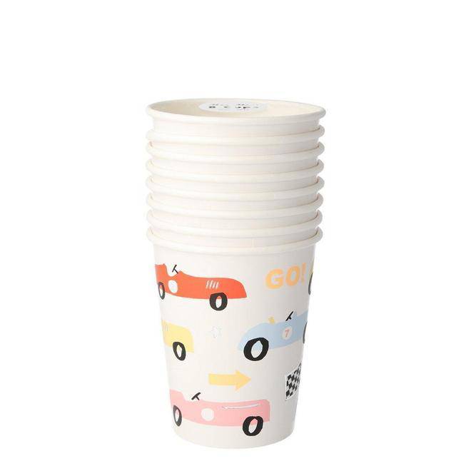 Meri Meri Vintage Race Car Paper Party Cups - Pack of 8 | Pretty Day