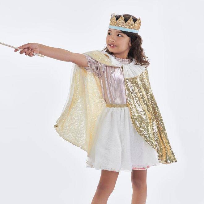 Gold Princess Dress Up Cape and Wand