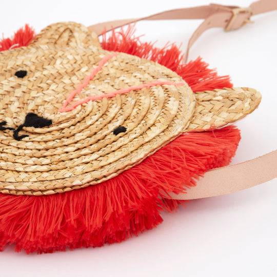 Meri Meri Lion Woven Straw Bag S1216 Pretty Day - Main Image
