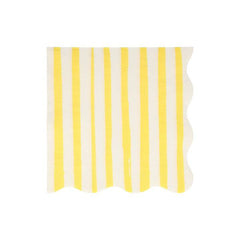 Yellow Striped Paper Party Napkins- Large- 16pk S4066 - Pretty Day