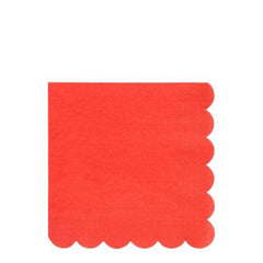 Large Bright Red Scalloped Edge Napkins S3005 - Pretty Day
