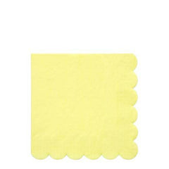 Large Pale Yellow Pastel Scalloped Edge Napkins S1183 - Pretty Day