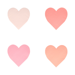Meri Meri Shades of Pink Heart Valentine's Day Napkins - Large S1214 - Pretty Day
