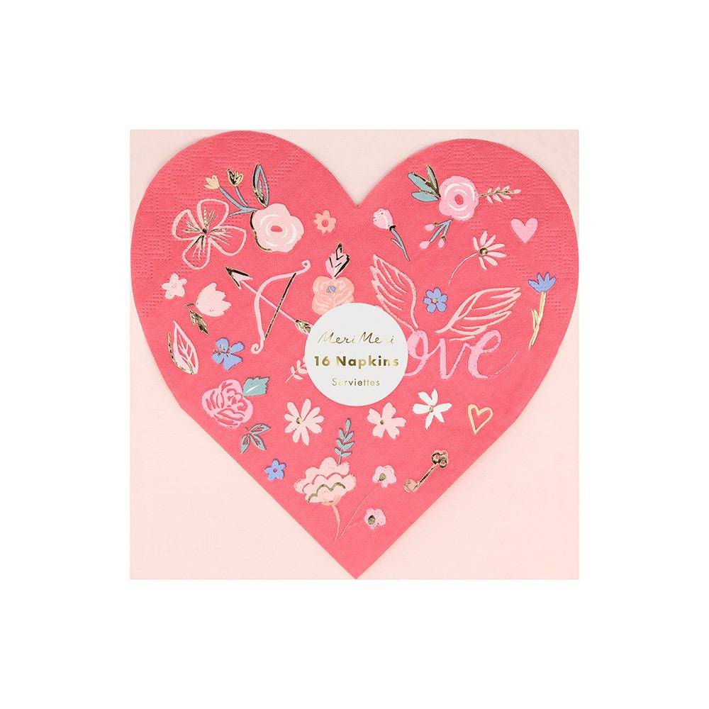 Meri Meri Valentine's Day Heart Shaped Die Cut Napkins S1202 | Pretty Day