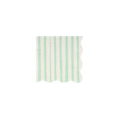 Mint Green Striped Paper Party Napkins- Small - 16pk S9074 - Pretty Day