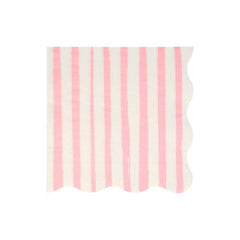 Pink Striped Paper Party Napkins- Large - 16pk S1181 - Pretty Day